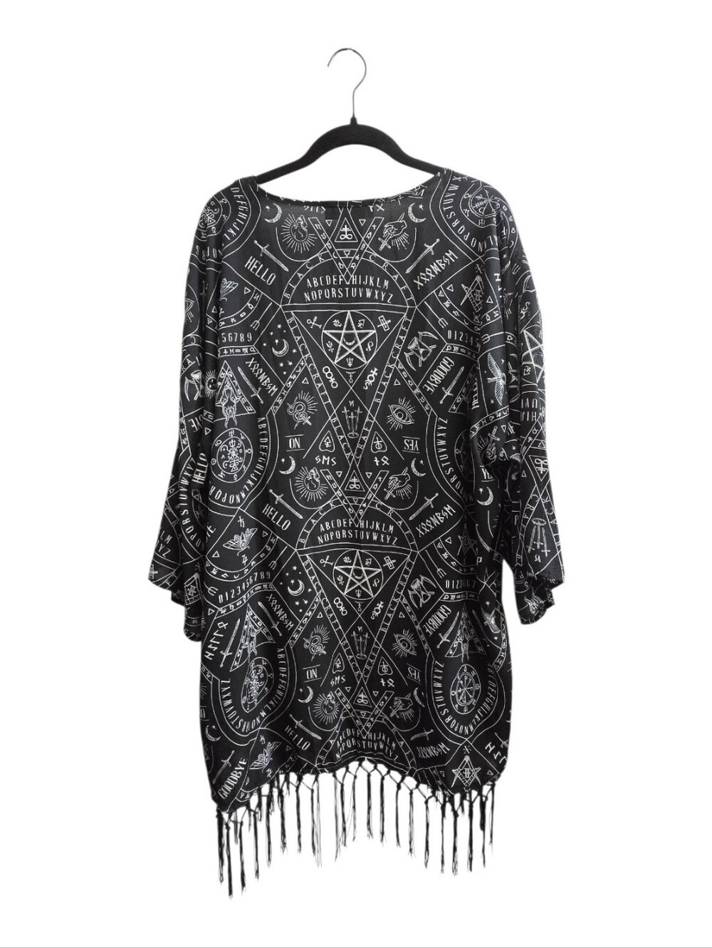 BlackCraft Cult Ouija Board Spirit Board Kimono Fringe Tassel Cardigan Goth OS